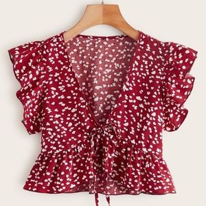 Shein Floral Print Tie Front